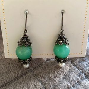 Turquoise and Pearl Earrings